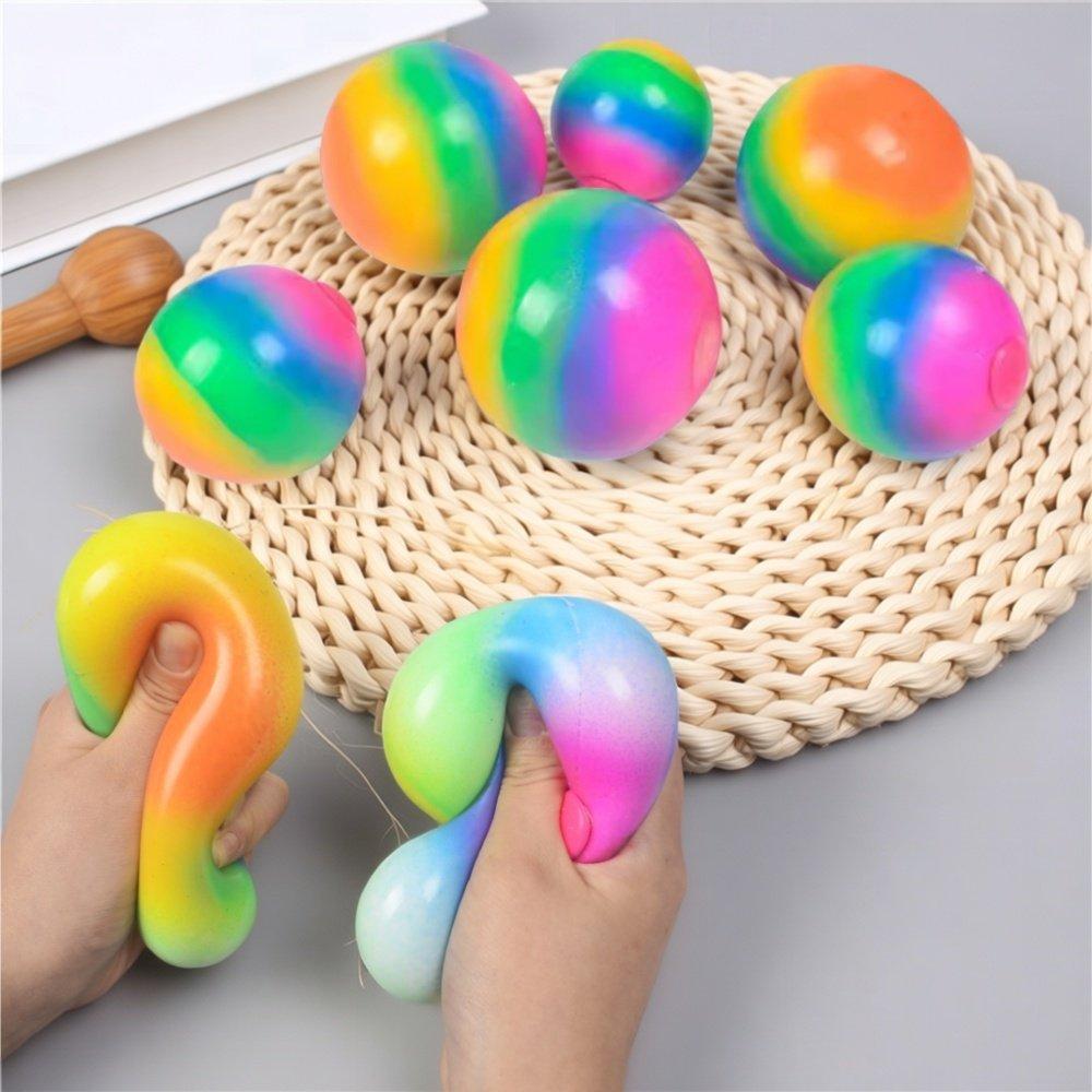 Мягкий креативный радужный мучной шар для снятия стресса, медленно восстанавливающий форму, сжимаемый, для тренировки пальцев детей и взрослых, розыгрыш, подарок