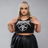 Готические трикотажные черные топы на бретелях в стиле панк в стиле гранж, женские укороченные топы в стиле Харадзюку, обтягивающие уличные топы без рукавов