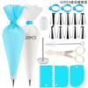 Silicone Piping Bags and Tips Set Cake DIY Decorating Kit with Stainless Steel Nozzle Reusable Silicone Pastry Baking Tool