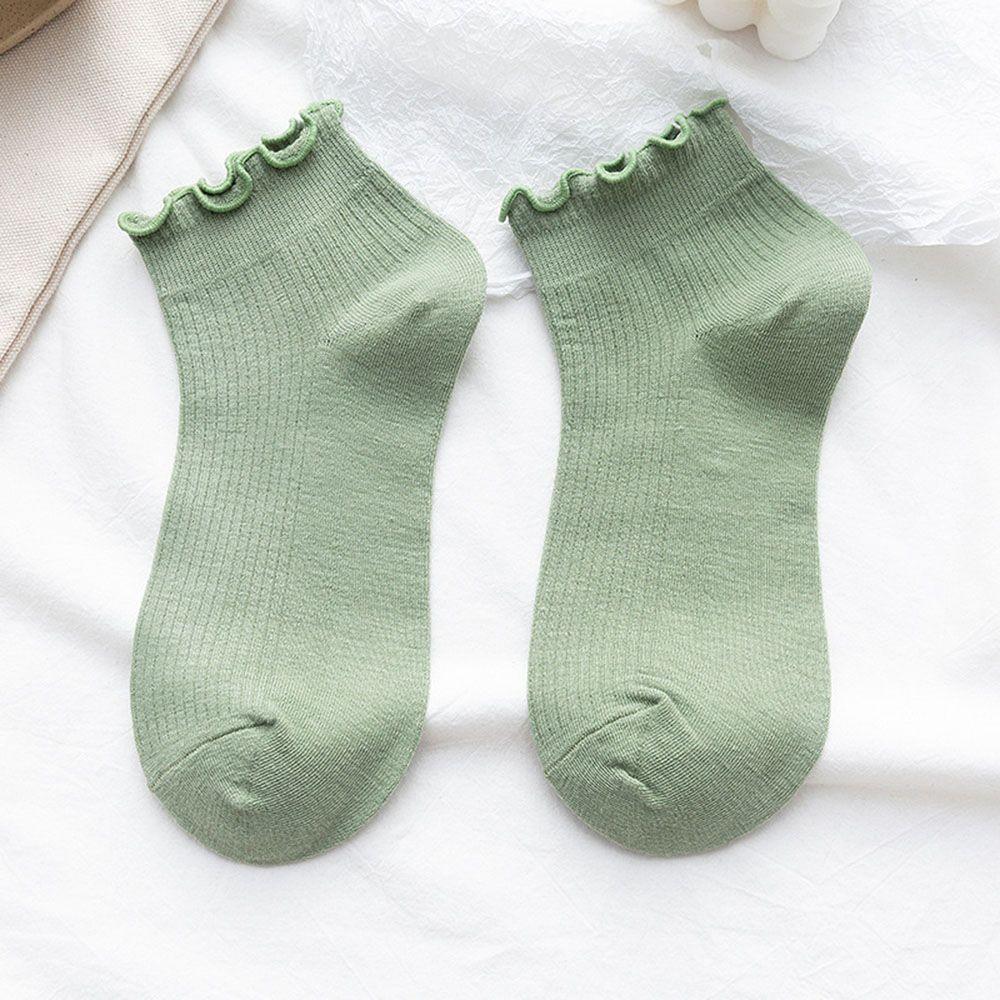 Kawaii Super Thin Cotton Spring Summer Boat Socks Women's Socks Ankle Short Frilly Ruffle Socks