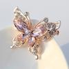 Брошь Новая модная красота женская Золотая брошь из сплава цинка с кристаллами изысканный цветок бабочка насекомое булавки Лидер продаж вечерние подарок