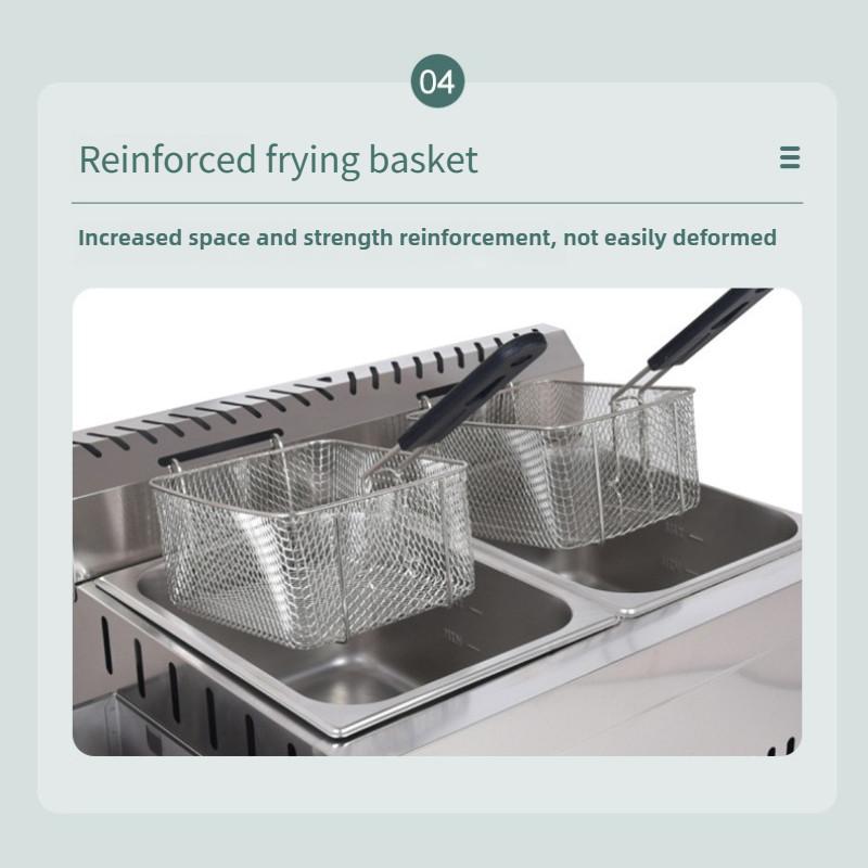 Профессиональная газовая фритюрница большой вместимости с двумя цилиндрами, фритюрница для картофеля фри, ларек, плита для жарки курицы