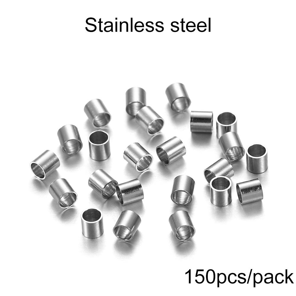 150-500pcs 1.5 2.0 2.5mm Gold Copper Tube Crimp End Beads Stopper Spacer Beads For Jewelry Making Findings Supplies Necklace