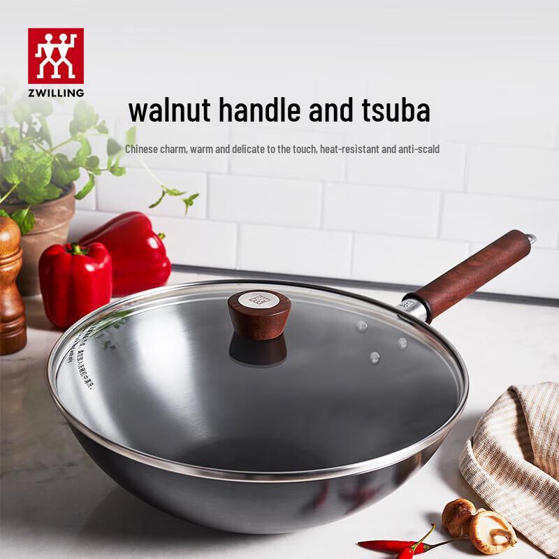 Zwilling Dragon Series 30cm Flat-Bottom Non-Coated Iron Wok