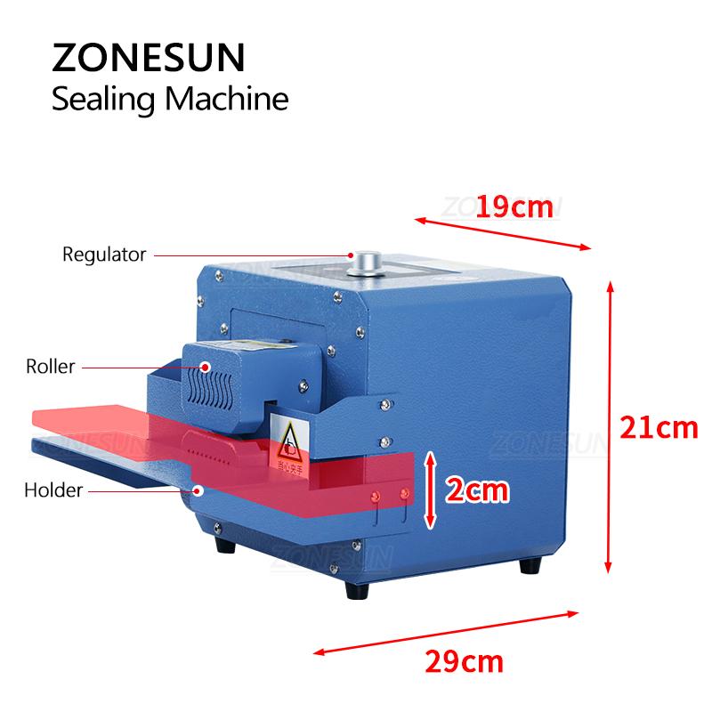 ZONESUN ZS-GLF1P Полуавтоматическая машина для запайки пластиковых пакетов, пакеты из алюминиевой фольги для пищевых продуктов, непрерывный нагревательный ролик
