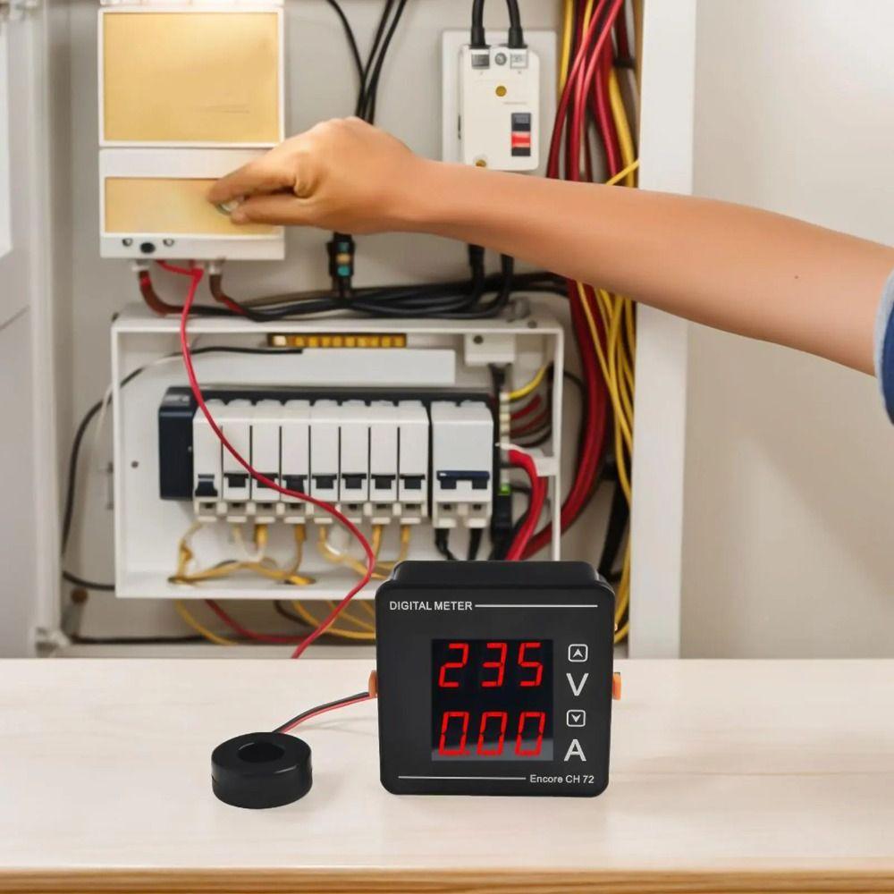 Dual Display Digital Voltage Current Meter Voltage Frequency Tester Electrical Monitoring