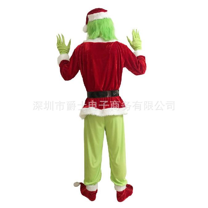 Christmas Grinch Costume, Holiday Party Role-Playing Outfit, The Grinch Christmas Mask Set