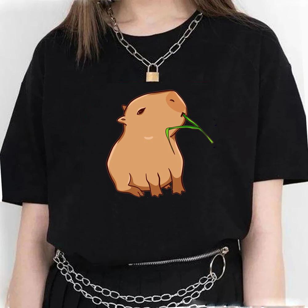 Cute Capybara Clothing T-Shirt Unisex Vintage Cartoon T Shirt FeUnisex Casual Anime Top Tees T Shirt Unisexga Unisex Graphic Tee Tops