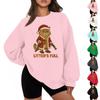 Women's Casual Fashion Solid Color Round Neck Raglan Long Sleeve Sweatshirt Top