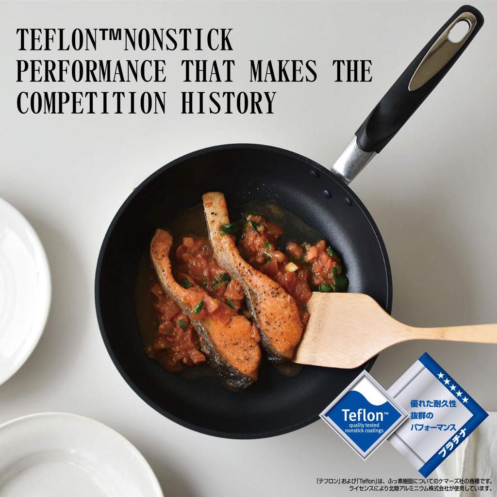 Алюминиевая сковорода Hokuriku 22 см Алюминий Совместимость с IH Сделано в Японии Равномерный нагрев по всей поверхности сковороды Прочная сковорода