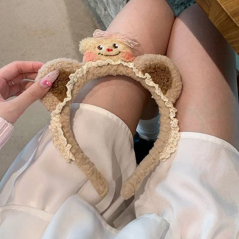 Мультяшная повязка на голову с Китти, новая плюшевая креативная повязка на голову на осень и зиму, пингвин, милая повязка для умывания лица, забавная повязка на голову, аксессуары для волос