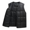 Жилет утепленный без рукавов средней длины из флиса с большими карманами для мужчин среднего возраста - Плотная хлопковая куртка для делового кэжуала