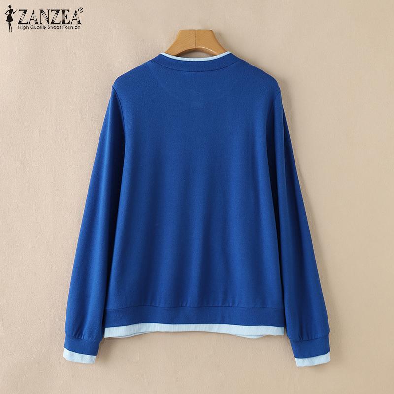 ZANZEA Женские повседневные кардиганы с круглым вырезом и длинными рукавами на пуговицах