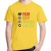 Film Edit Upload Repeat Funny Film Graphic T Shirts Cotton Short Sleeve Tshirts Summer Tees Tops Streetwear Unisexs Clothes