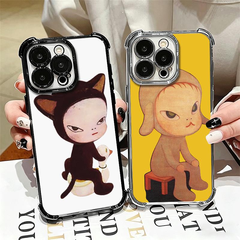Y-Yoshitomo Nara Мягкий чехол для телефона для iPhone 15 16 17 Air 14 Pro Max 16E Plus 13 12 Mini С покрытием Противоударный Fundas
