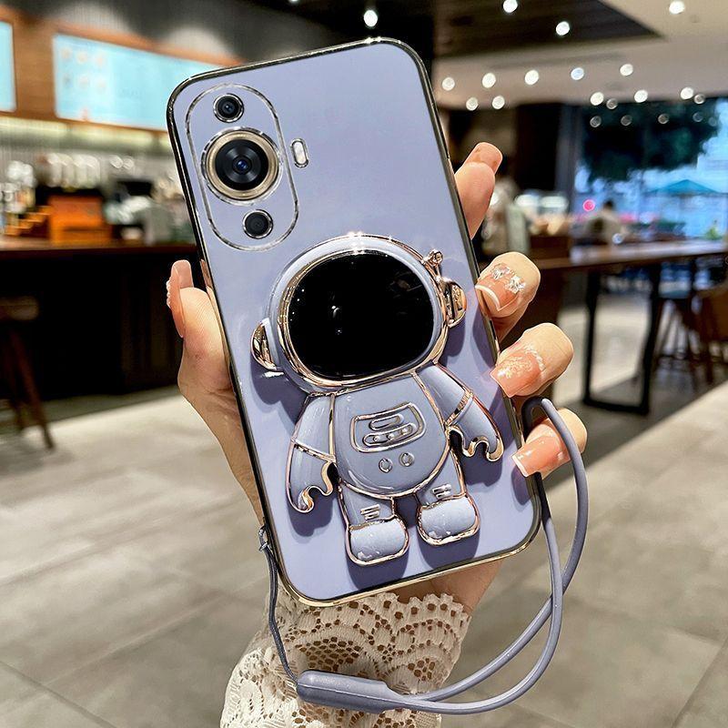 Чехол для Huawei Nova 12S 12 Lite 12 Active 11 12i 12 SE Покрытие Роскошный Гальванизированный Астронавт Мобильный Милый Чехол для Телефона Бампер