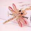 Брелок со стразами «Стрекоза»: Металлический кулон на сумку, аксессуар для женщин