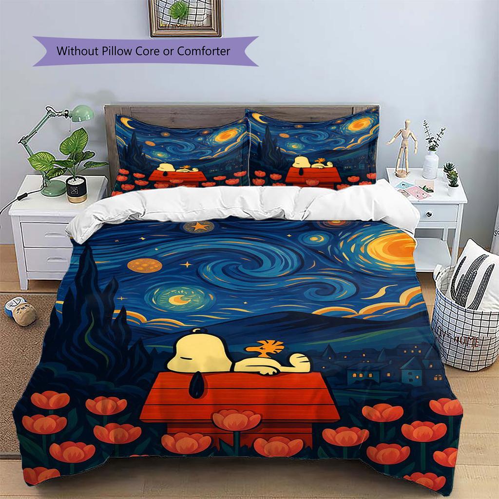 Snoopy Riding A Space Rocket – A Comfortable and Warm Bedding Set, The Perfect Choice To Decorate Your Bedroom.