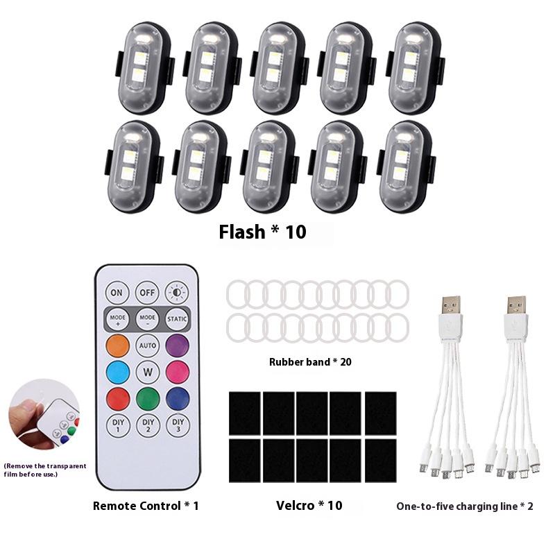 Беспроводной пульт дистанционного управления самолет свет автомобиль мотоцикл светодиодный восьмицветный мигающий предупредительный свет навигационный свет дрона