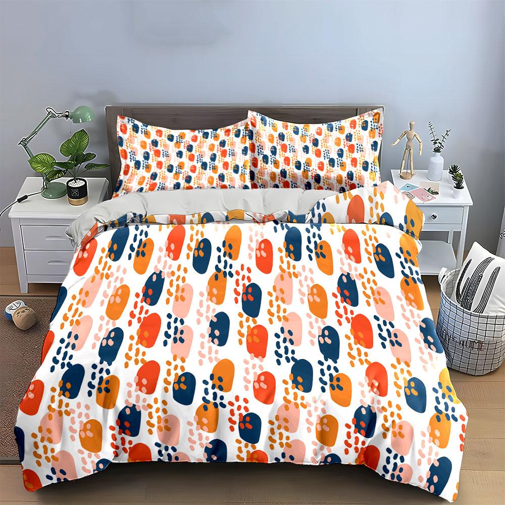 Abstract Colorful Dot Design Bedding Duvet Cover Set Duvet Cover Pillowcases (1 * Duvet Cover 2 * Pillowcases, without duvet insert)