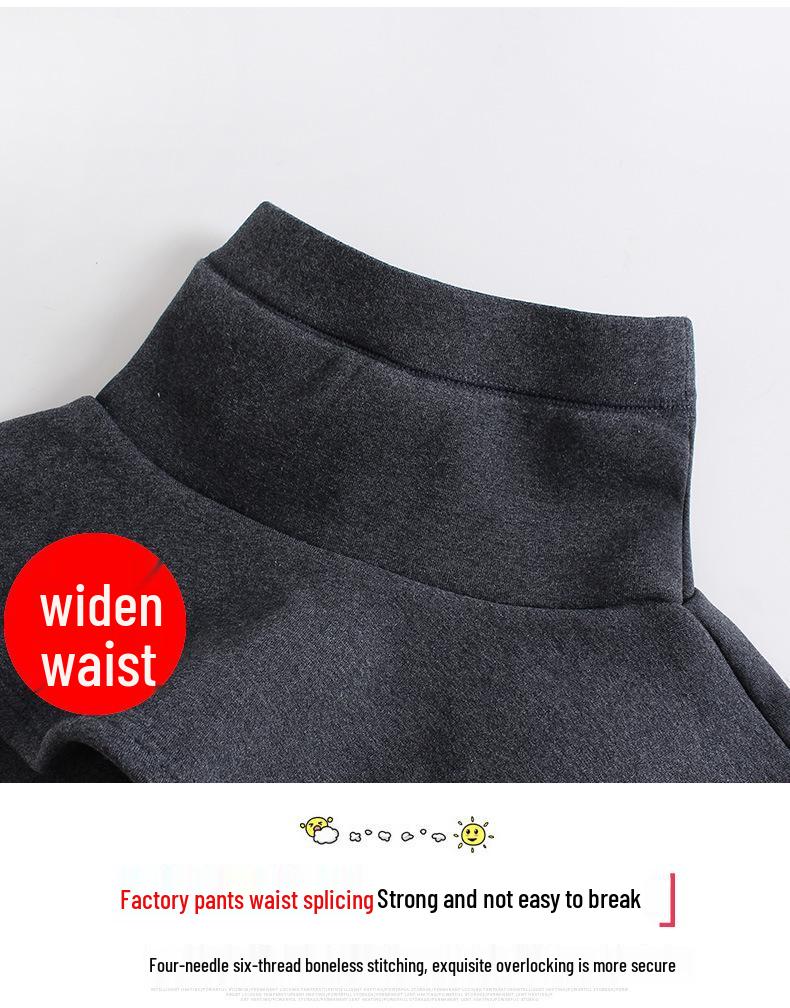 Girls' Winter Fleece-Lined Skirt Leggings - Thick Pure Cotton, Solid Colors, for Middle and Large Children