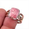 Натуральный родохрозит 925 пробы цельное стерлинговое серебро ювелирное изделие двухцветное кольцо S.10.5 F3E51