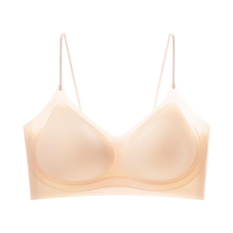 New camellia fragrance underwear ultra-thin, cool and breathable, starlight thin shoulder straps, small breasts gathered, seamless bra cover women