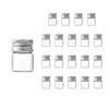 Charmoon Small Bottles, Clear Glass, Mini Bottles with Lids, Airtight, for Small Item Liquid Storage, Set of 20 (5ml, Silver)