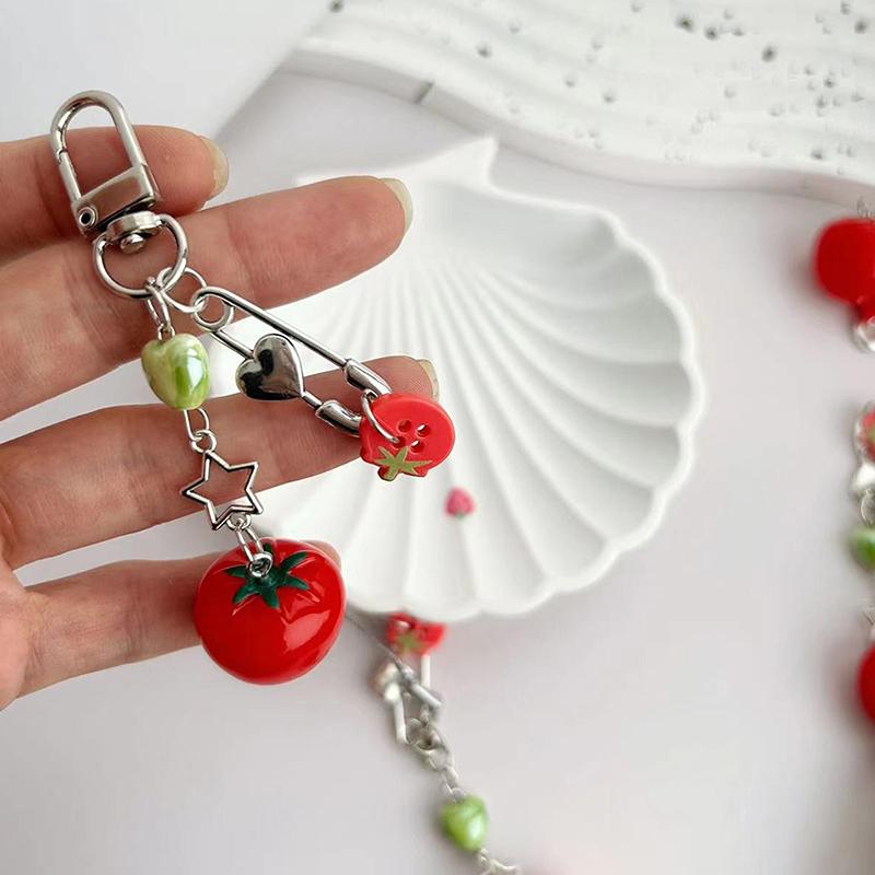 Имитация томатной звезды мобильный телефон цепочка шнурок сладкий свежий брелок для женщин сумка для камеры анти-потеря кулон подарок на день рождения