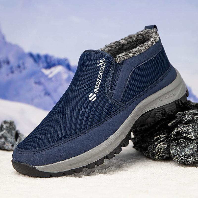 Зимние мужские ботинки на платформе, нескользящие, водонепроницаемые, короткие ботинки для мужчин, теплые, с толстым мехом, рабочие ботинки, мужские ботильоны