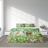 Jungle Animals Duvet Cover Set, Giraffe Elephant Tiger Bedding Set, Green Botanical Leaves Quilt Cover, Single Double Full Queen King Size