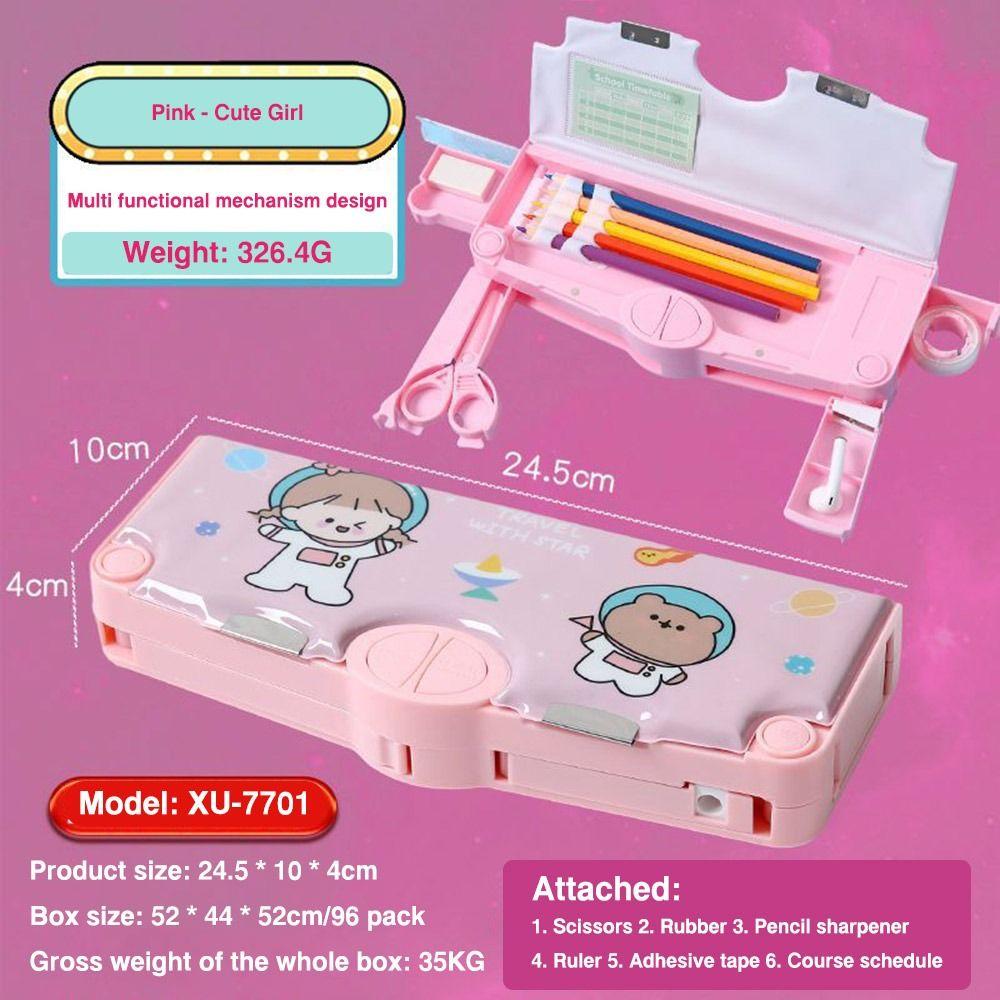 Двухслойный пенал Большой емкости Коробка для хранения канцелярских принадлежностей Пенал Подарок для студентов