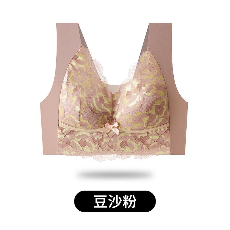 Ice silk anti-sagging chest rest gathers small breasts fixed cup bra sexy chest wrap thin