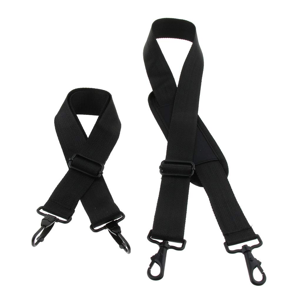 Two adjustable shoulder for instrument straps, black, padded, bags.