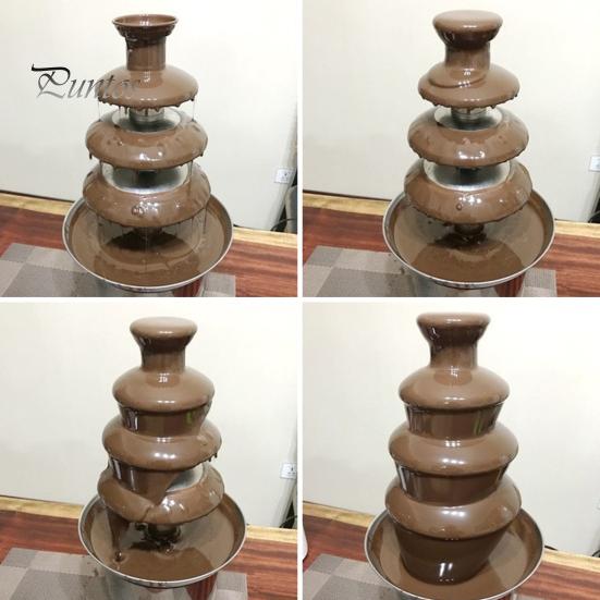 4-х уровневый электрический фонтан для шоколадного фондю, легко моется, многоразовый, плавит сыр, конфеты, шоколадный фонтан