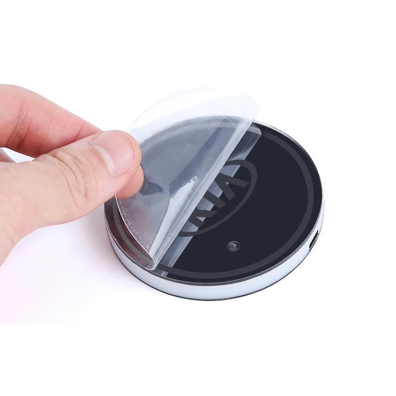 AANO1 1/2PCS Luminous Car Coaster Water Cup Holder Pad Anti-slip Mat For KIA Sportage Ceed Sorento Cerato Optima Picanto Rio Soul Niro