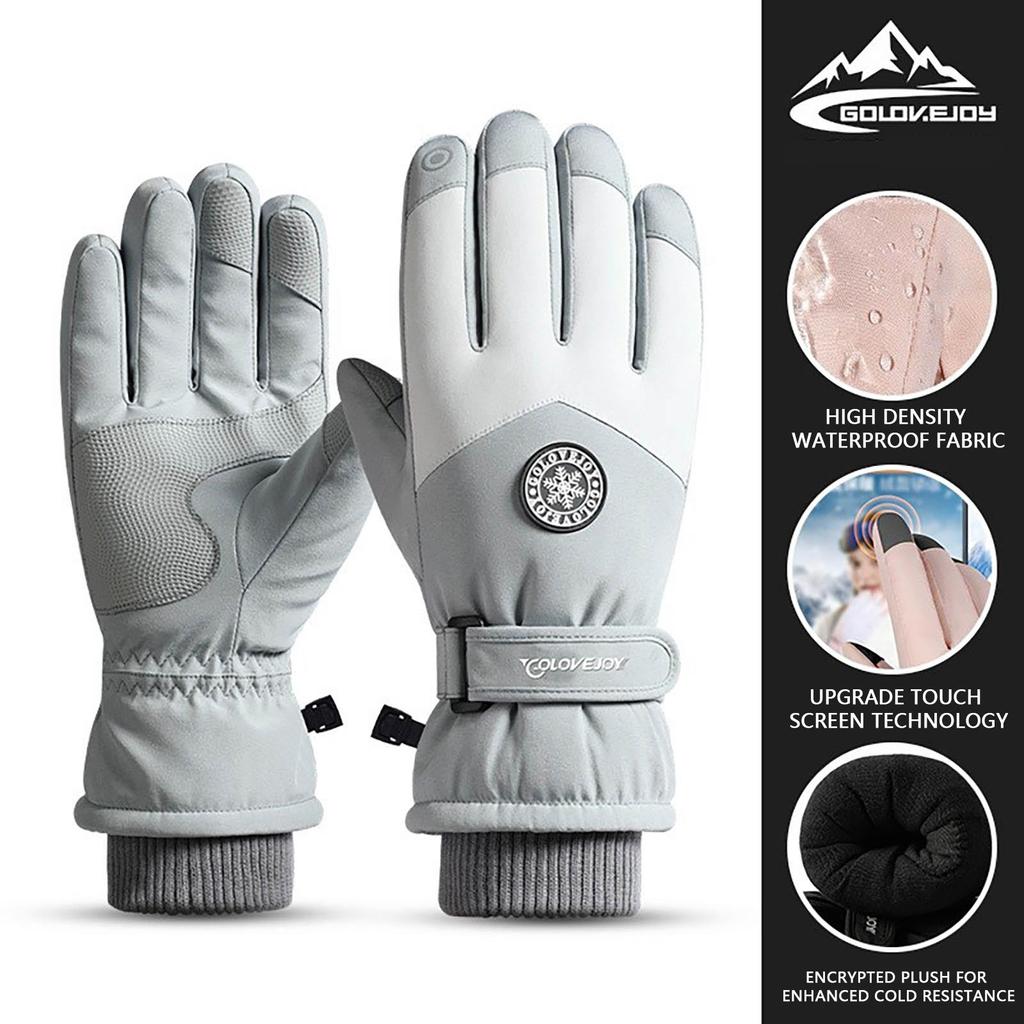 Новые зимние теплые перчатки, мужские уличные перчатки для верховой езды, альпинизма, ветрозащитные замшевые плюс бархатные толстые нескользящие перчатки с сенсорным экраном