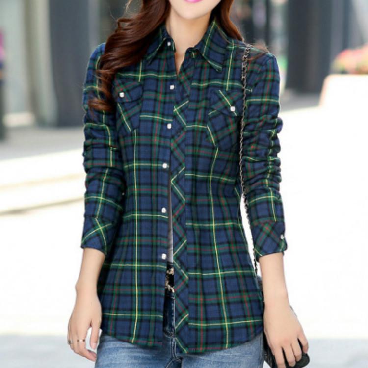 Женская клетчатая рубашка с утеплителем внутри