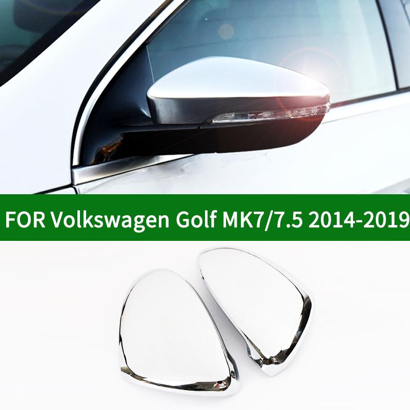 For Volkswagen Golf MK7/7.5 GTI/TSI R 2014- car side Rearview mirror cover trim Sportsvan chrome silver turn signal mirror