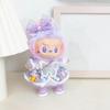 Силиконовая плюшевая кукла-подвеска Labubu со счастливой фиолетовой юбкой-бантом - 3-е поколение