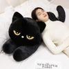 New Black Cat Plush Pillow Soft Stuffed Lying Cat Cushion Cute Sleeping Cat Doll Lovely Birthday Gift Idea for Cat Lovers