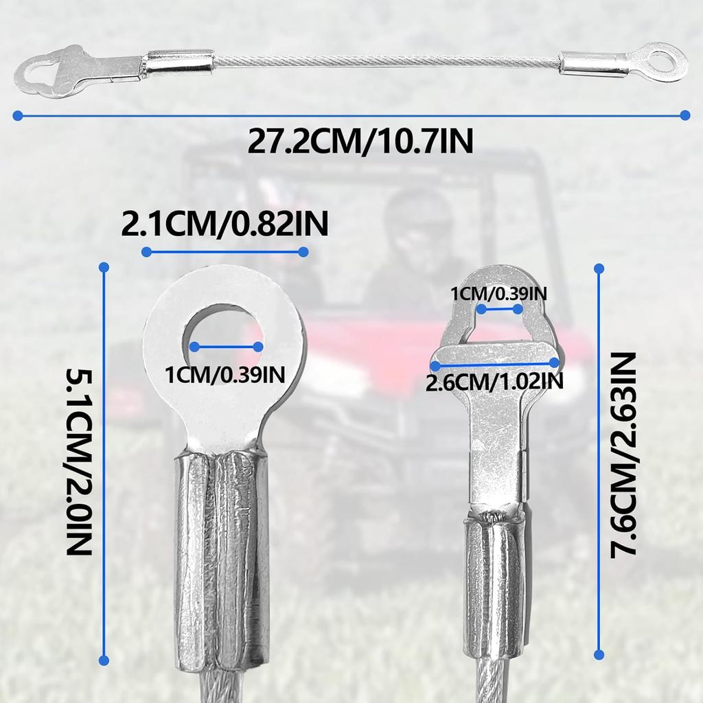 2PCS Tailgate Cable Compatible With Polaris Ranger 2005-2006, 500 2005-2010, 700 2005-2009, 800 2010-2016, 900D 2011-2014 Tail Gate Cable Replace #