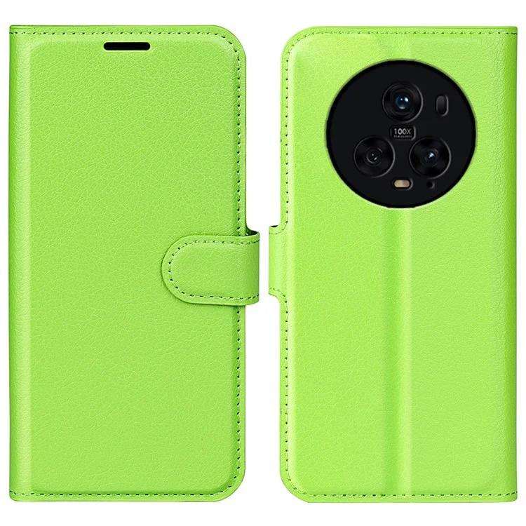 Чехол-подставка для Honor Magic5 Pro Litchi Texture PU Leather Phone Case Flip Cover