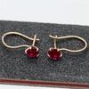 Серьги из 585 фиолетового золота с покрытием из 14-каратного розового золота с инкрустацией рубинами для женщин, сладкие, легкая роскошь, модные украшения, отправить девушке