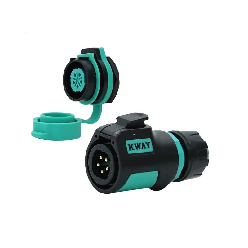 KWAY K20 Bulkhead Connector M20 Industrial 2 3 4 5 7 9 12Pin Soldering 12V Male Plug Female Socket Panel Mount Waterproof IP68
