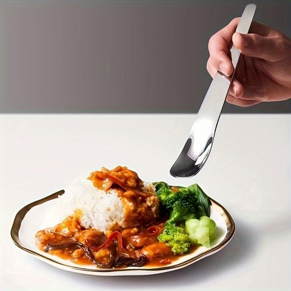 1 шт., ложка из нержавеющей стали, утолщенная десертная ложка с длинной ручкой, ложка для торта, ложка для хлеба и сыра, плоская ложка для смешивания, ложка для кошачьего корма