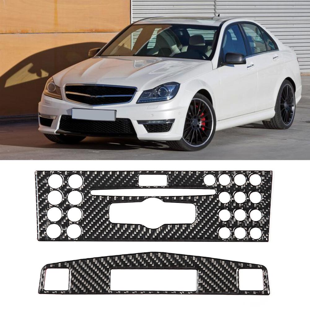 Накладка на панель навигации центральной консоли из углеродного волокна для Mercedes Benz C Class W204 2005 2012