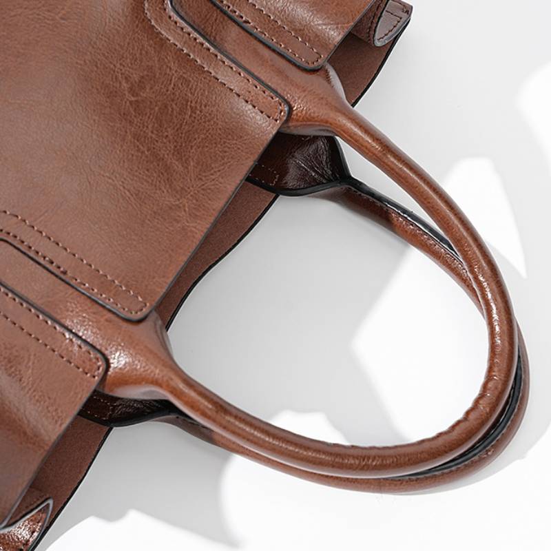 Женская наплечная сумка большой вместимости, кожаная сумка-шоппер