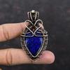 Лазуритовый медный кулон, обернутый проволокой, лазуритовый ювелирный кулон ручной работы, обернутый медной проволокой, ювелирный кулон с драгоценным камнем для подарка