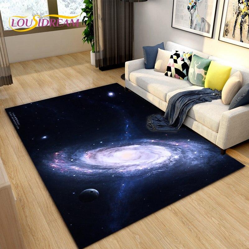 Коврик Galaxy Universe Space Stars, ковер для гостиной, украшение детской комнаты, дети играют, ползают, нескользящий напольный коврик